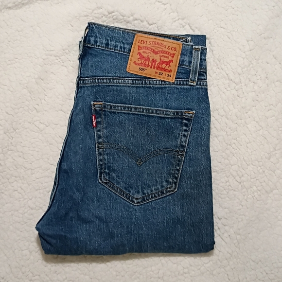 Levi's Other - Levi's 505 Classic Straight Fit Indigo Blue Jeans